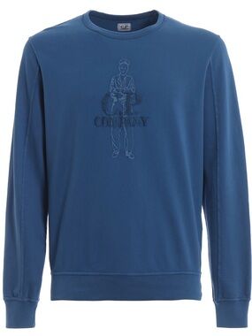 CP Company Embroidered Logo Long Sleeve Shirt Blue Men’s Size Large